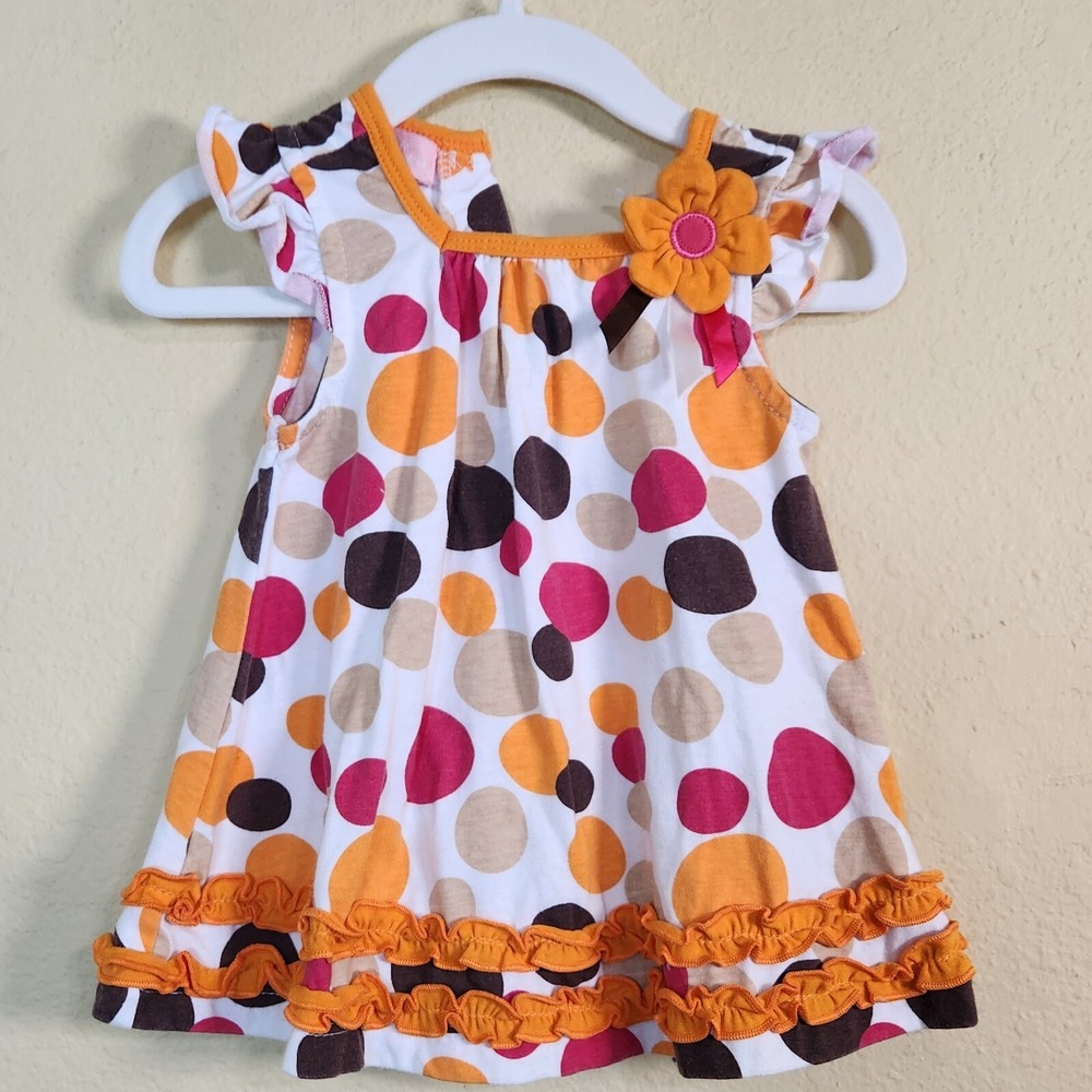 Kids Headquarters Girls 18M poka dot bright flower birthday party summer